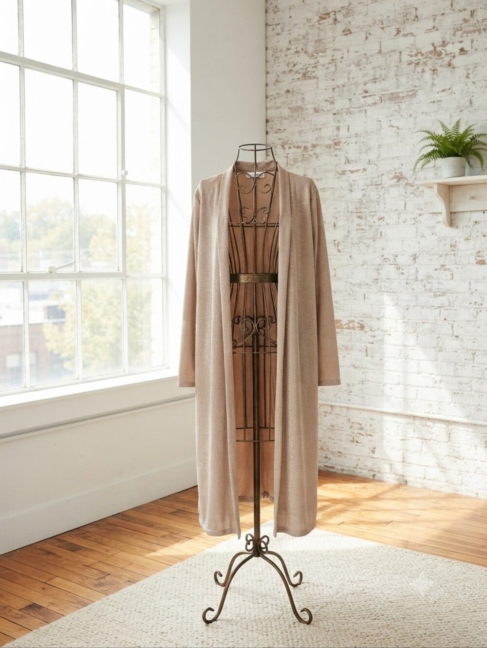 Maurices Beige Open-Front Long Cardigan Coat